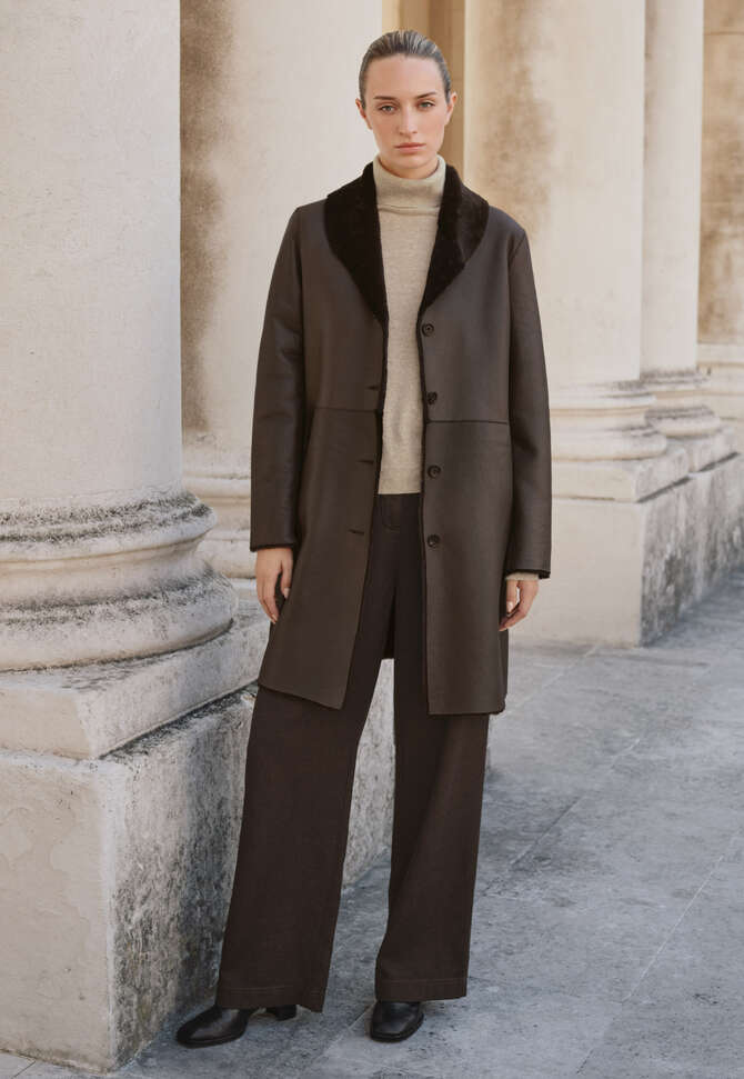 Wendemantel aus Lammfell, Chocolate, completeTheLook