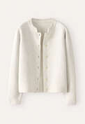 Inlaymuster-Cardigan, Blasses Grau, webstill
