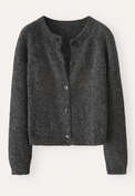 Cardigan mit Raglan&auml;rmeln, Kohlschwarz, webstill