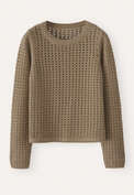 H&auml;kelpullover, Zartes Khaki, webstill