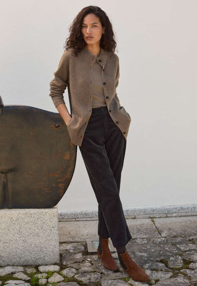 Rippstrick-Cardigan, Caf&eacute; Latte, completeTheLook