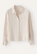 Bluse mit geschwungenen &Auml;rmeln, Blasses Naturbeige, webstill