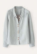 Bluse in Strichmuster-Webung, Zartes Aqua, webstill