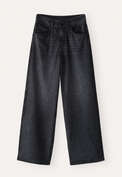 Jeans mit weitem Bein, Gewaschenes Schwarz, webstill