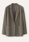 Blazer mit aufgesetzten Taschen, Khakibraun, webstill