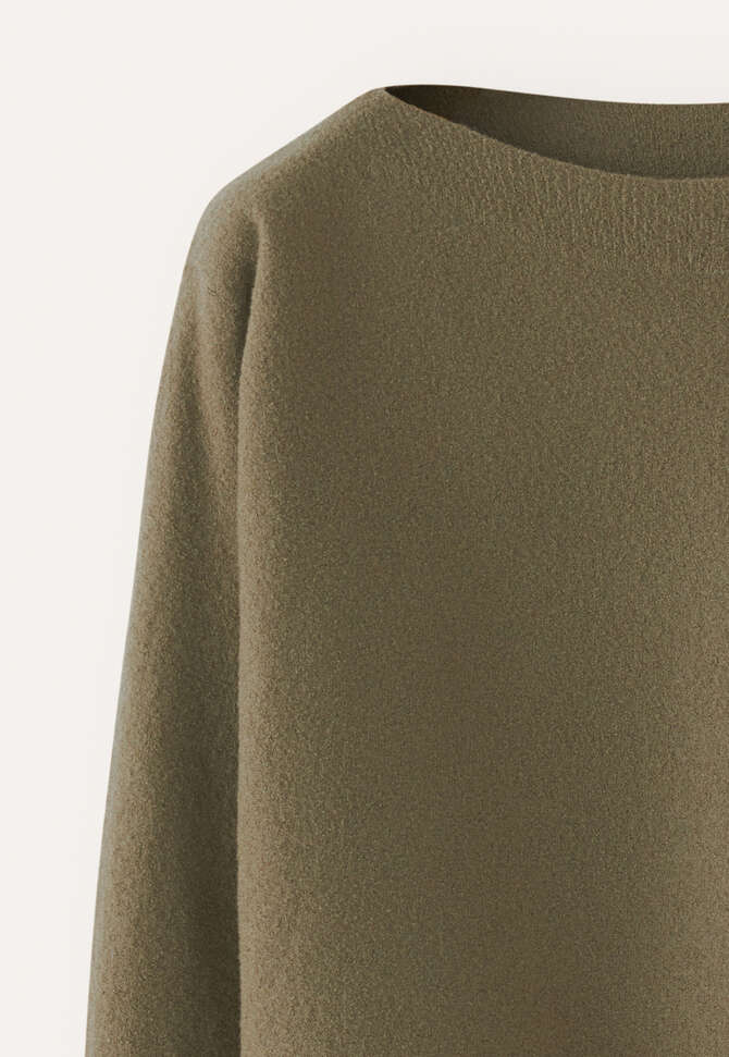 Kastiger Pullover, Moosgr&uuml;n, completeTheLook