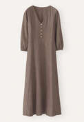 Kleid mit Godets, Kaffee, webstill