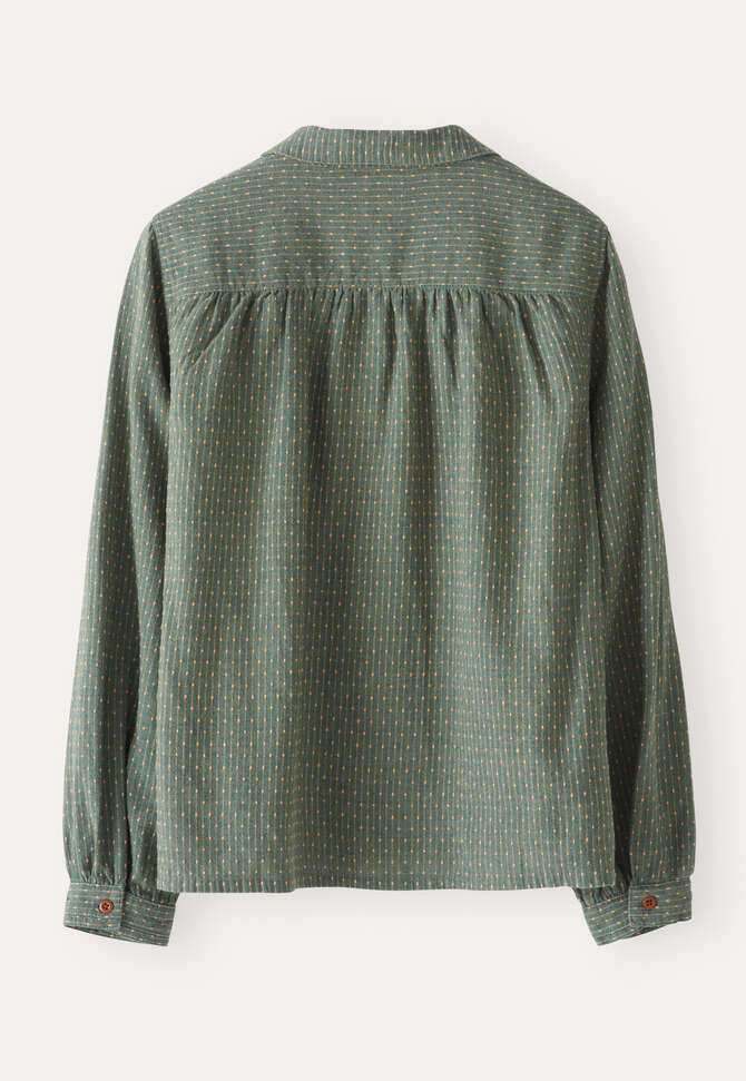 Bluse in Strichmuster-Webung, Lorbeergr&uuml;n, completeTheLook