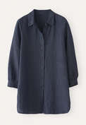 Bluse mit tiefen Seitenschlitzen, Mitternacht, webstill