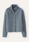 Korbmuster-Cardigan, Frostiges Petrol, webstill