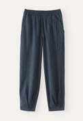 Schmal zulaufende Crinkle-Hose, Dunkles Indigo, webstill