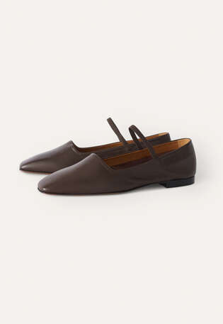 Mary Jane Pumps, Dunkelbraun, webstill