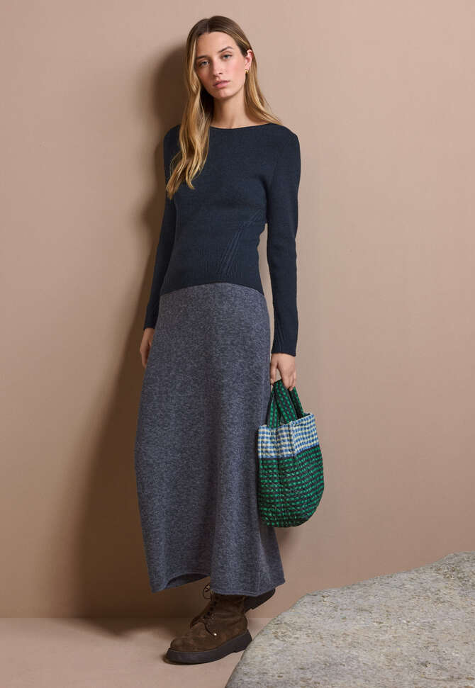 Strickrock, Denimblau, completeTheLook