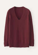 Pullover mit V-Ausschnitt, Cranberry, webstill