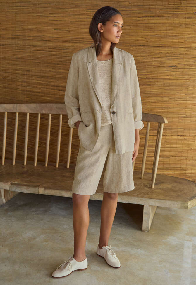 Kurz&auml;rmliger Pullover, Natur meliert, completeTheLook