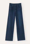 Indigo-Jeans mit geradem Bein, Mitteldunkle Waschung, webstill