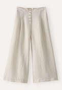 Culotte mit Faltenfront, Blasses Naturbeige, webstill
